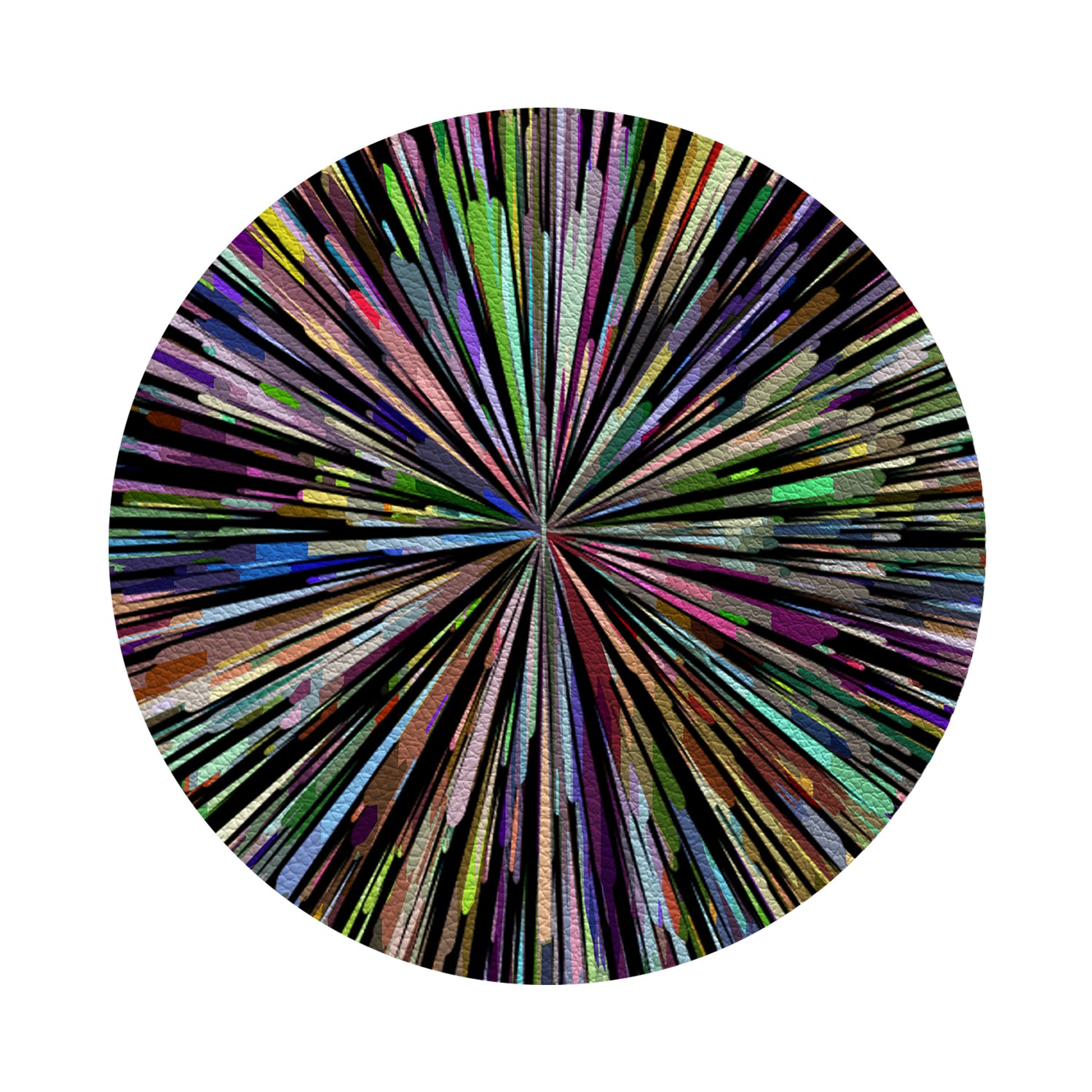 Fireworks Black Vegan Leather Round Pebble Placemat - nicolettemayer.com