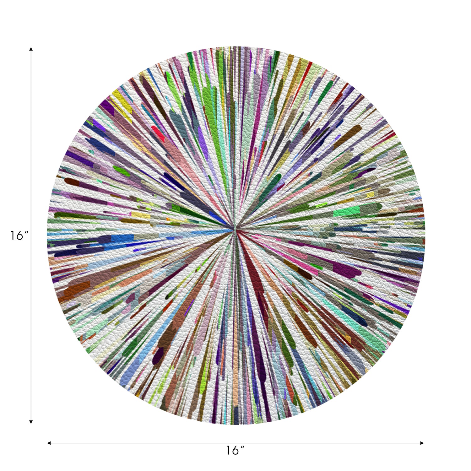 Fireworks White Vegan Leather Round Pebble Placemat - nicolettemayer.com