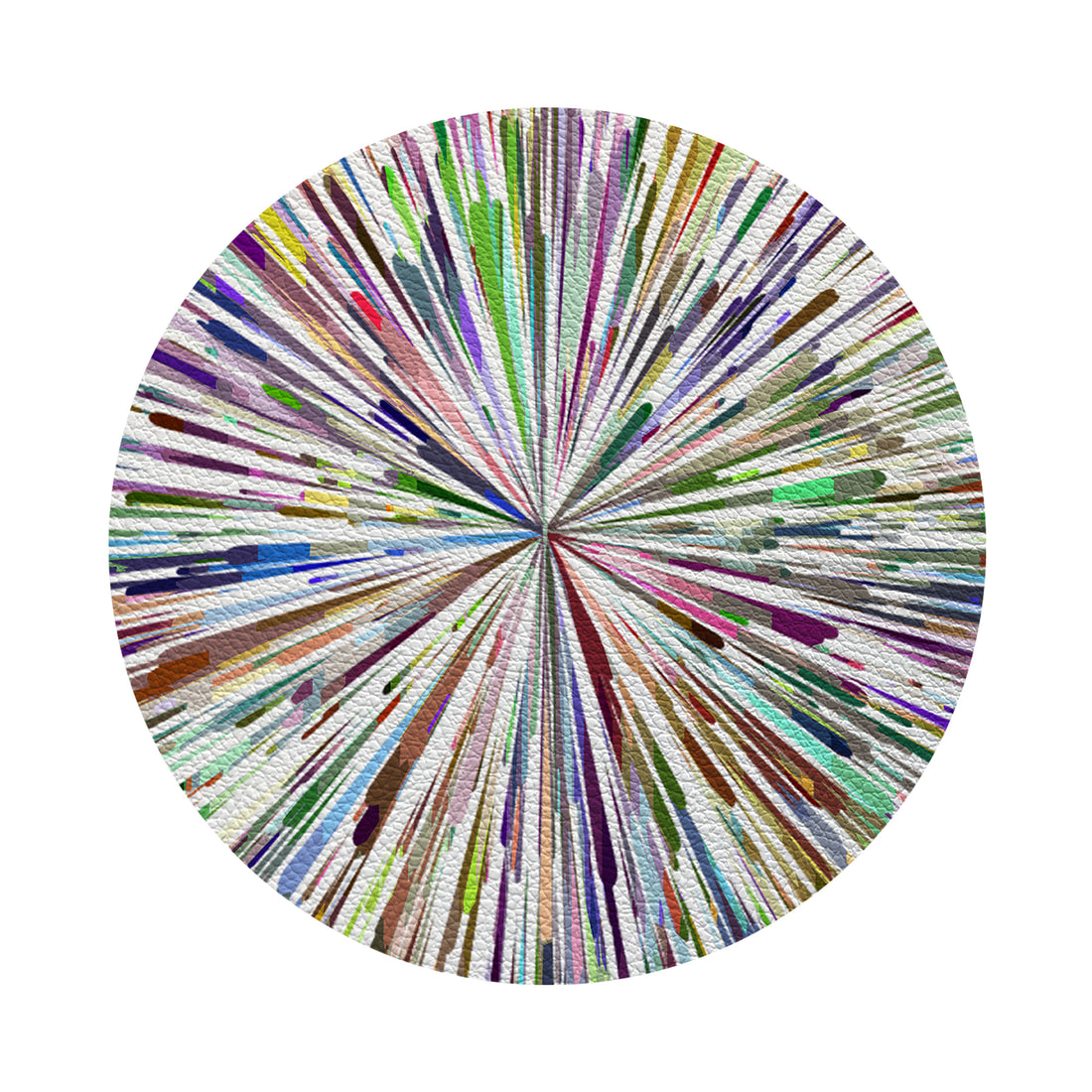 Fireworks White Vegan Leather Round Pebble Placemat - nicolettemayer.com