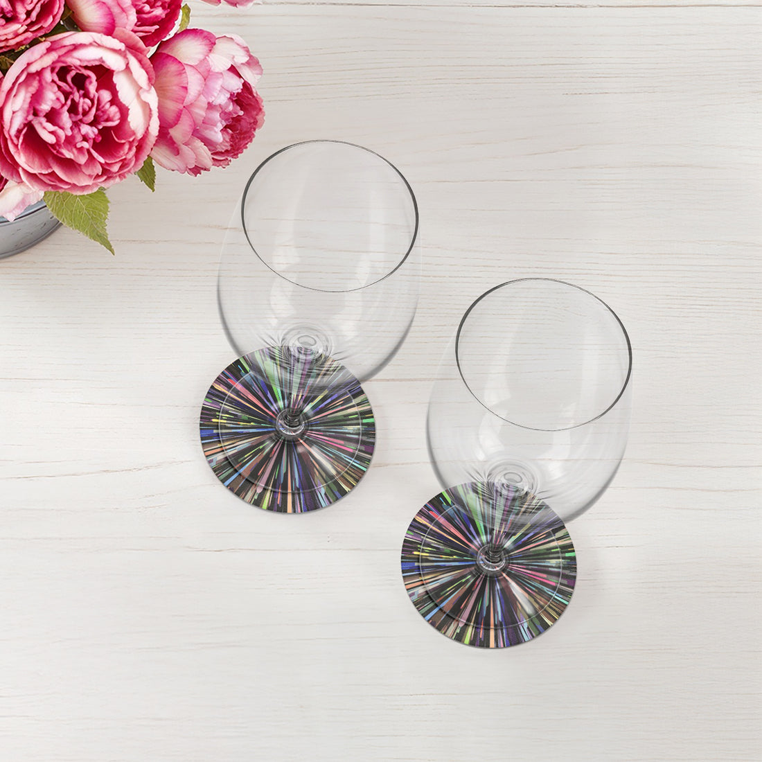 Fireworks Black Vegan Leather Coasters - nicolettemayer.com