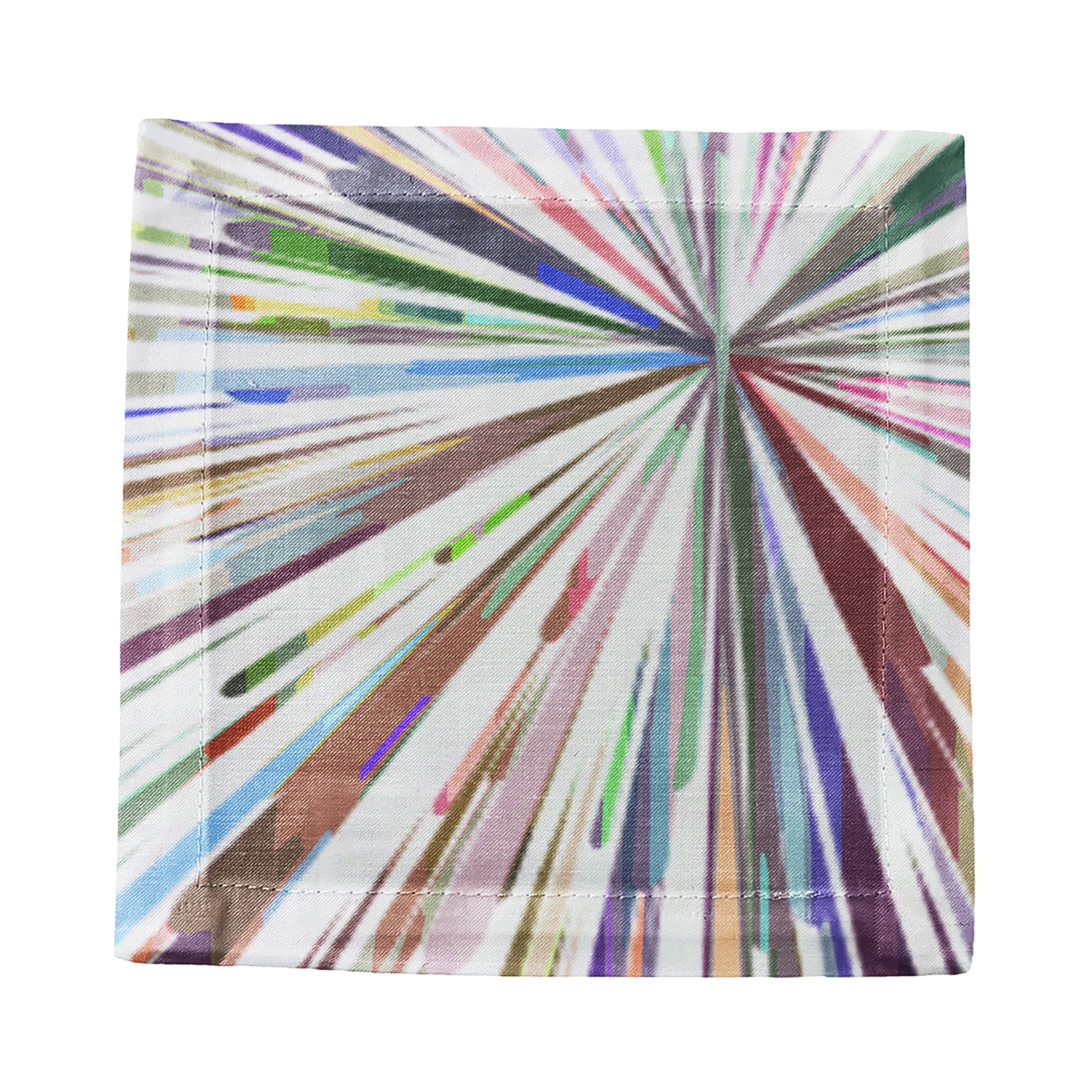 Fireworks White Cotton Sateen Cocktail Napkins - nicolettemayer.com