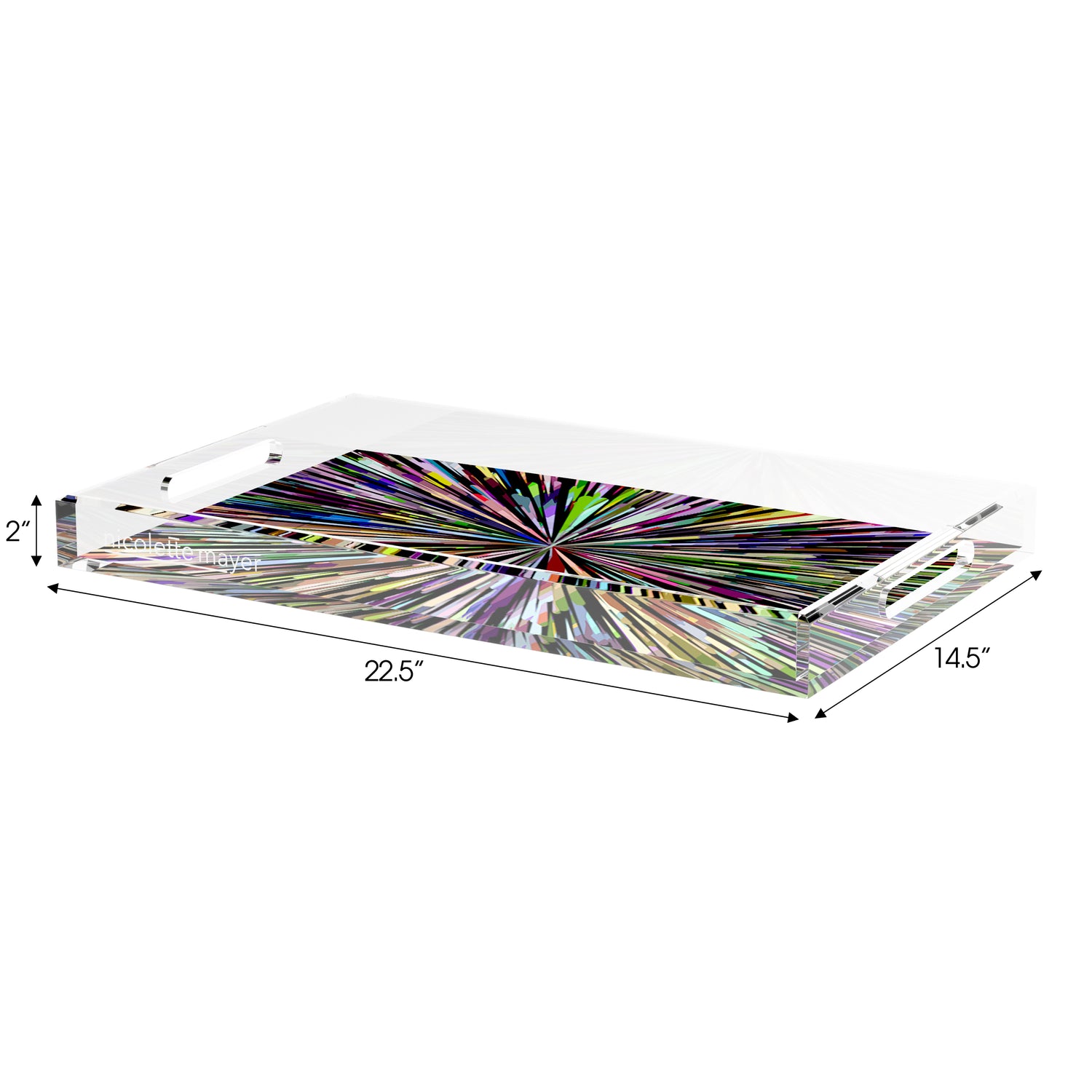 Fireworks Black 22.5X14.5 Acrylic Tray - nicolettemayer.com
