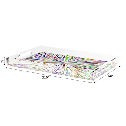 Fireworks White 22.5X14.5 Acrylic Tray - nicolettemayer.com
