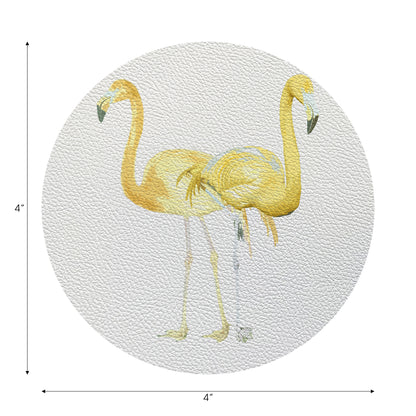Flamingos In The Mirror Golden 4" Dinner Napkins- nicolettemayer.com
