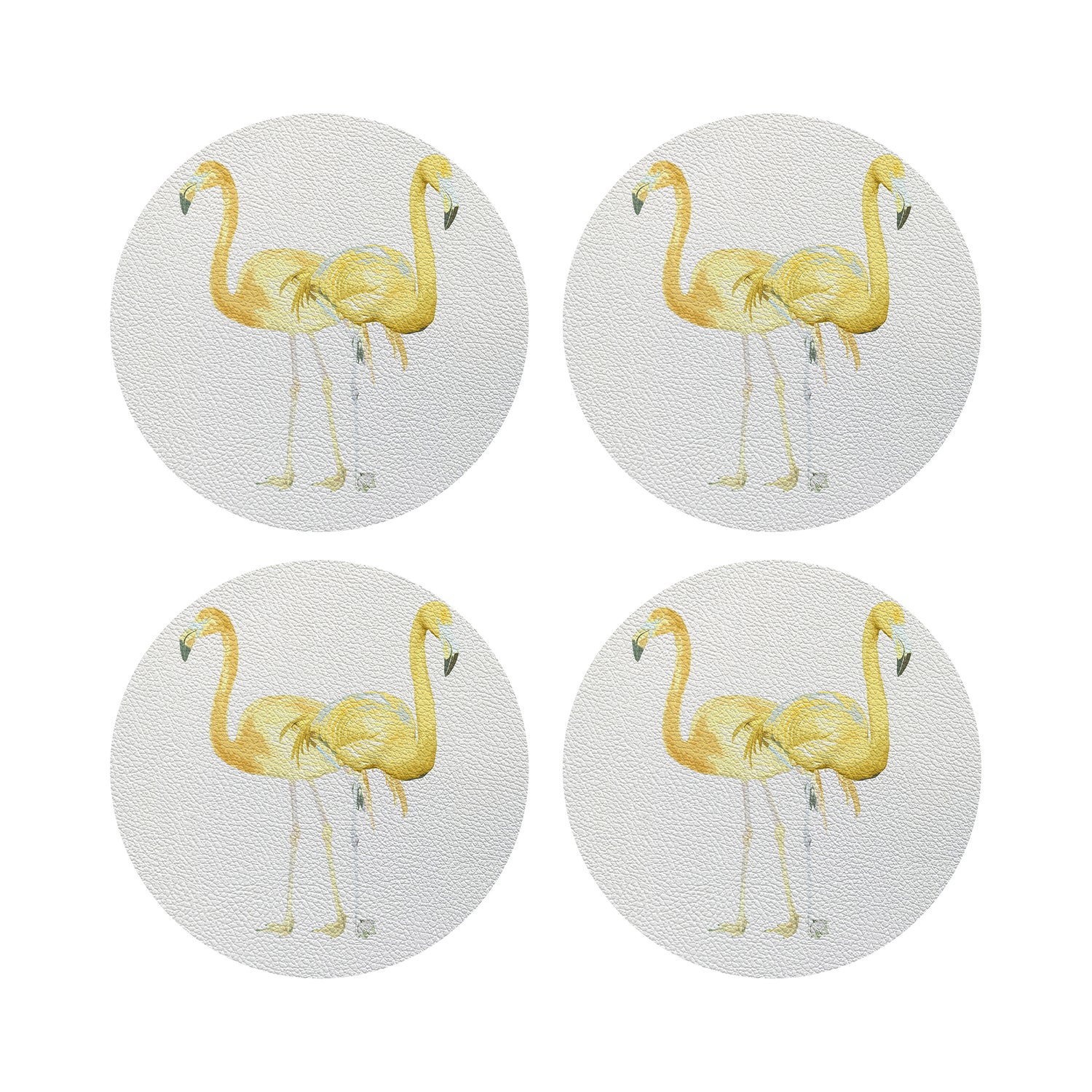 Flamingos In The Mirror Golden 4" Dinner Napkins- nicolettemayer.com
