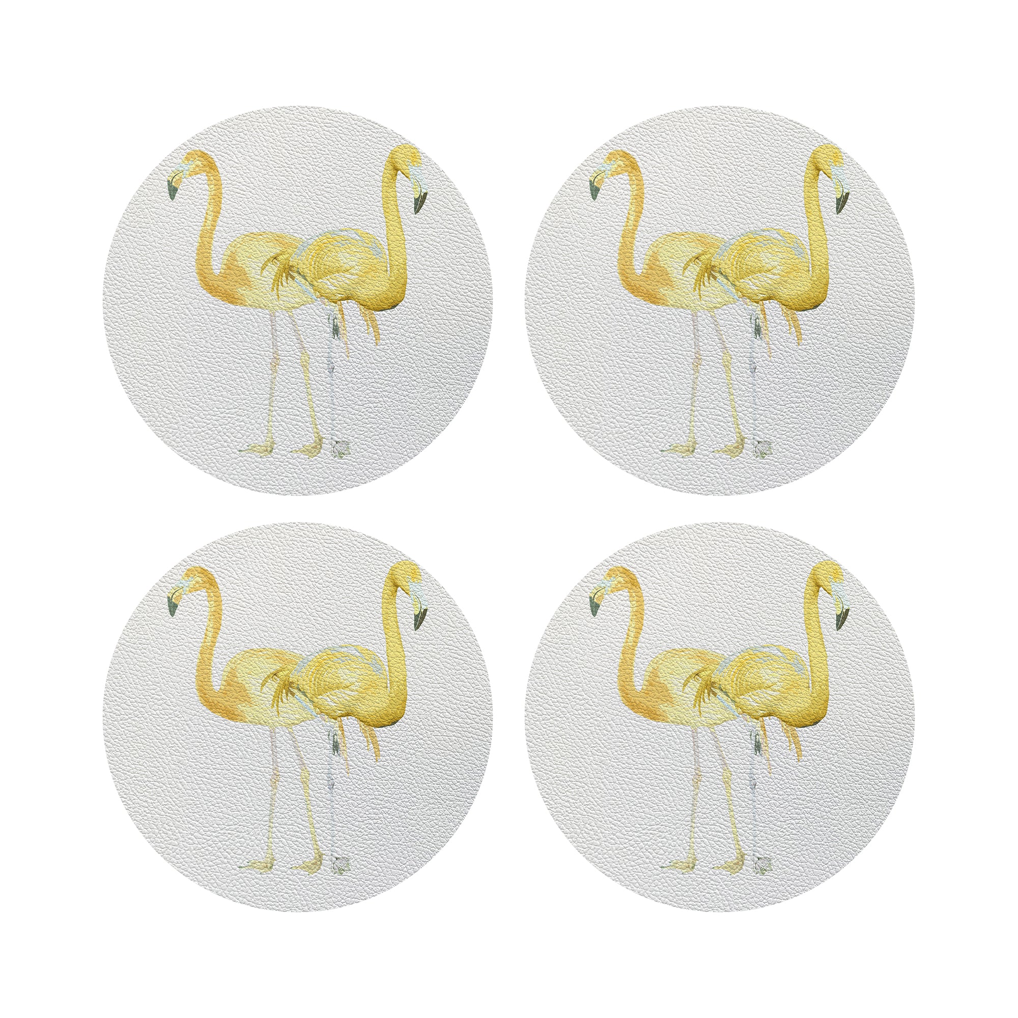 Flamingos In The Mirror Golden 4" Dinner Napkins- nicolettemayer.com
