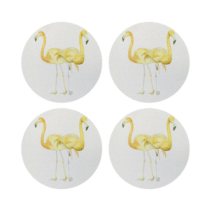 Flamingos In The Mirror Golden 4" Dinner Napkins- nicolettemayer.com
