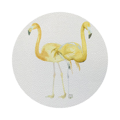 Flamingos In The Mirror Golden 4" Dinner Napkins- nicolettemayer.com
