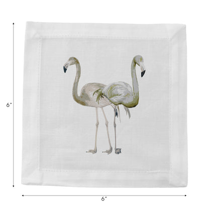 Flamingos In The Mirror Belize 6" Cocktail Napkins- nicolettemayer.com
