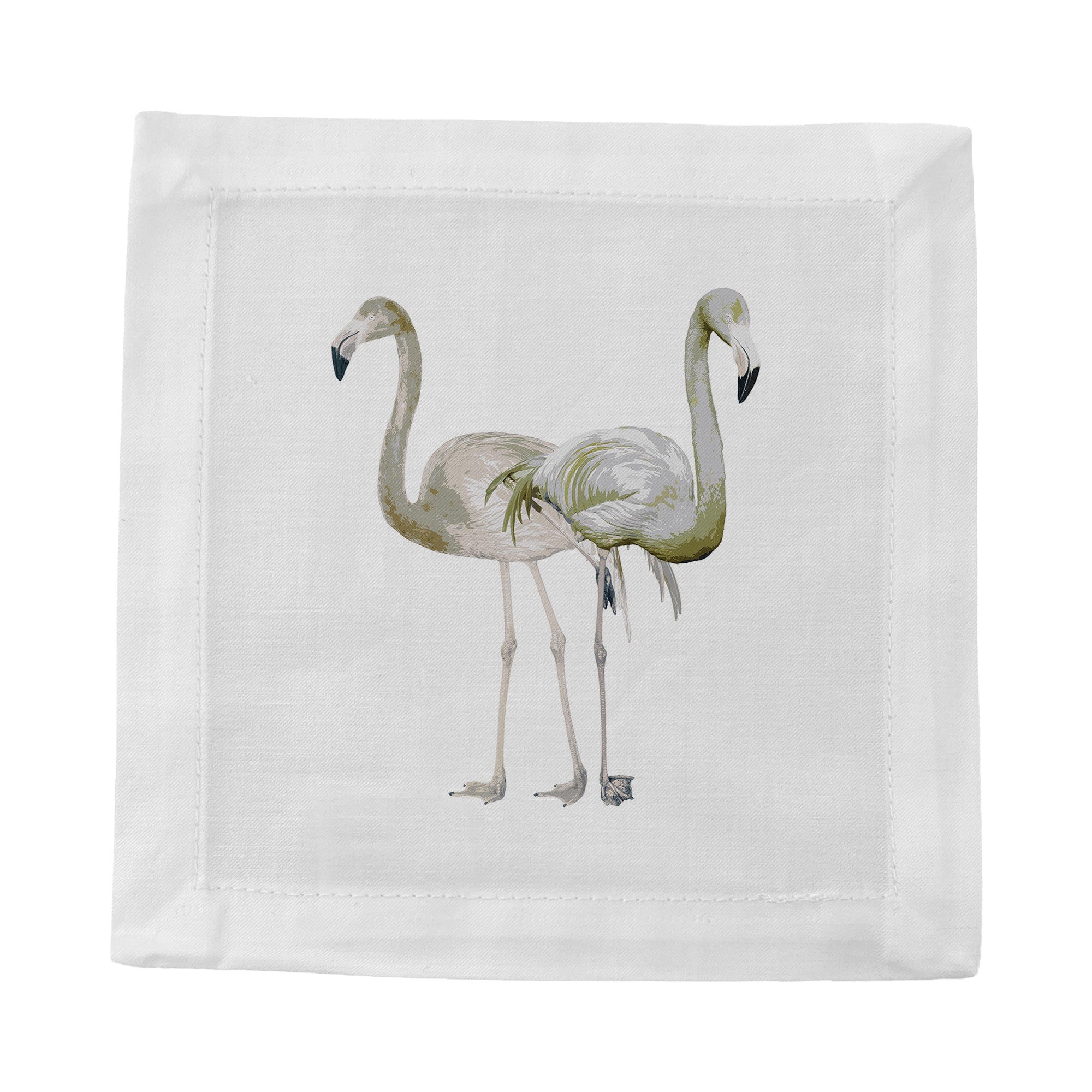 Flamingos In The Mirror Belize 6" Cocktail Napkins- nicolettemayer.com
