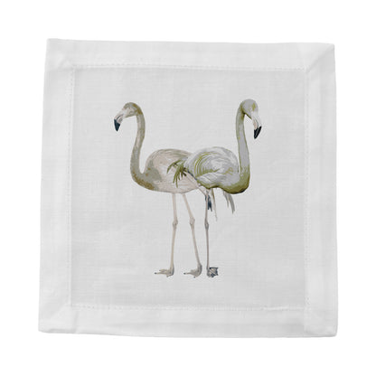 Flamingos In The Mirror Belize 6" Cocktail Napkins- nicolettemayer.com
