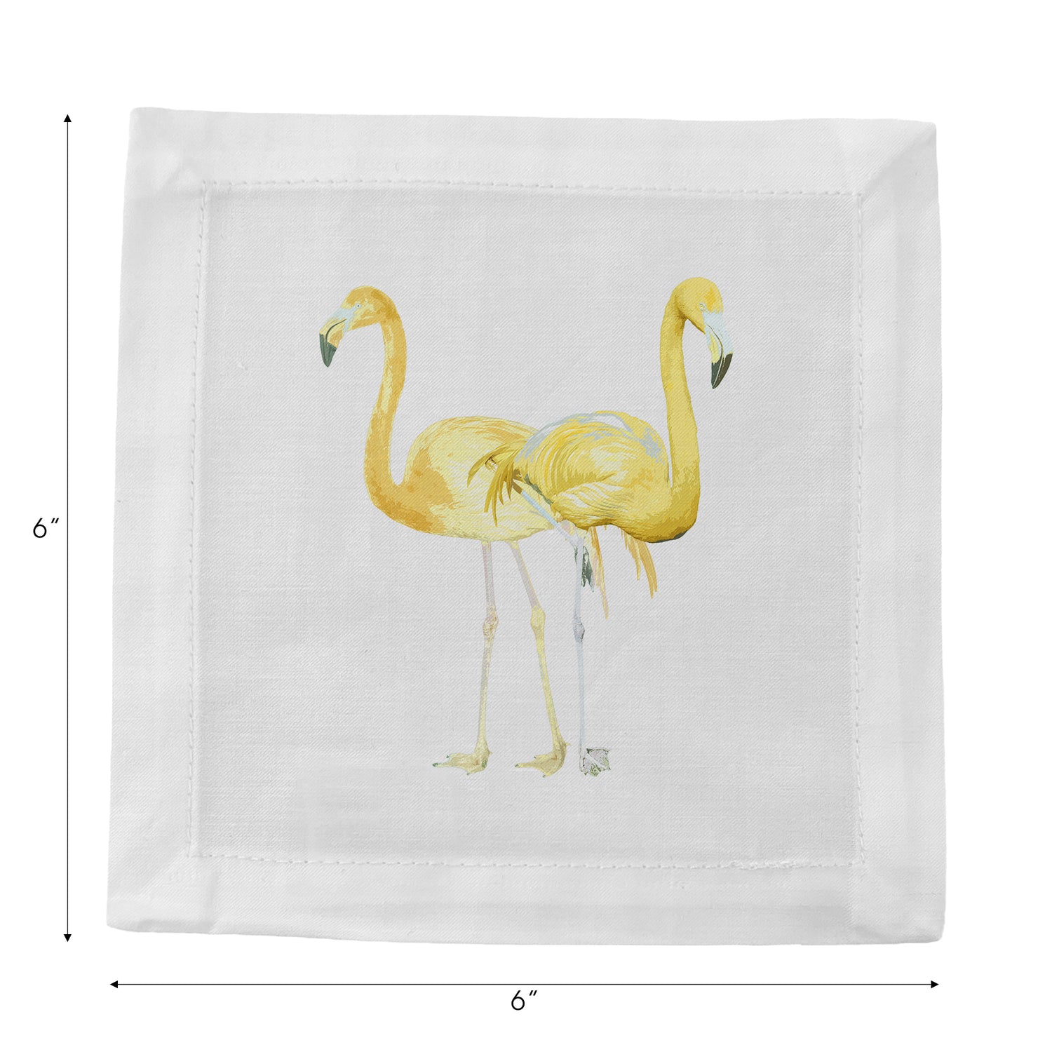 Flamingos In The Mirror Golden 6" Cocktail Napkins- nicolettemayer.com
