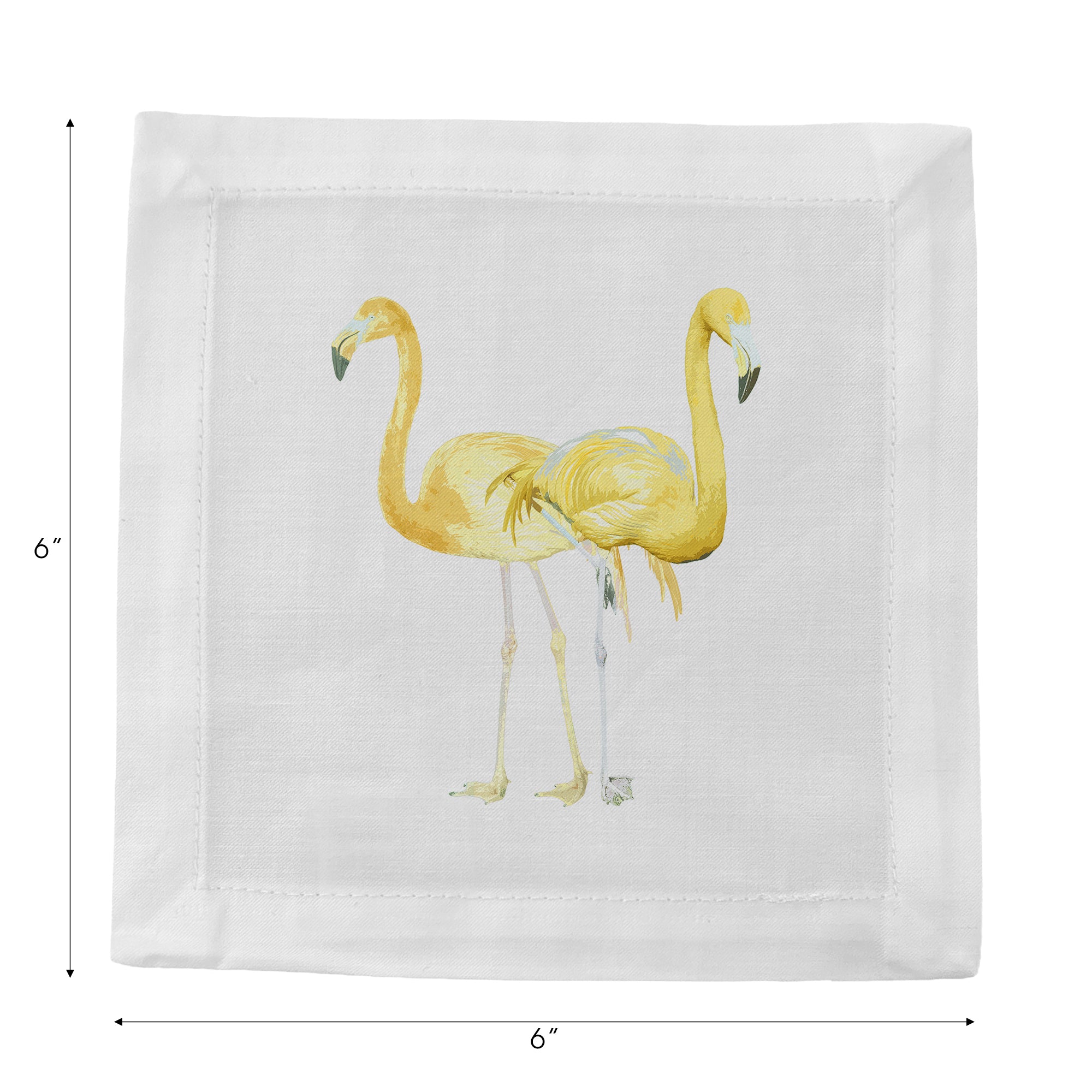 Flamingos In The Mirror Golden 6" Cocktail Napkins- nicolettemayer.com
