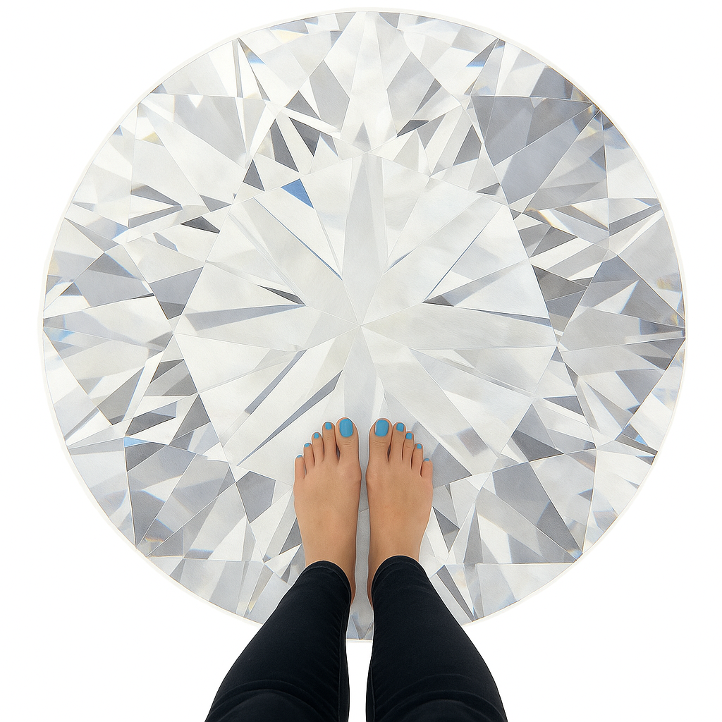 Flawless Ice Round Cloud Washable Rug