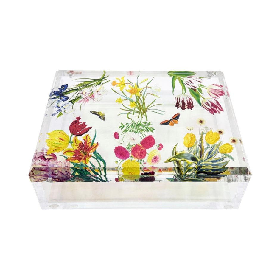 Flora Fauna White Acrylic Box