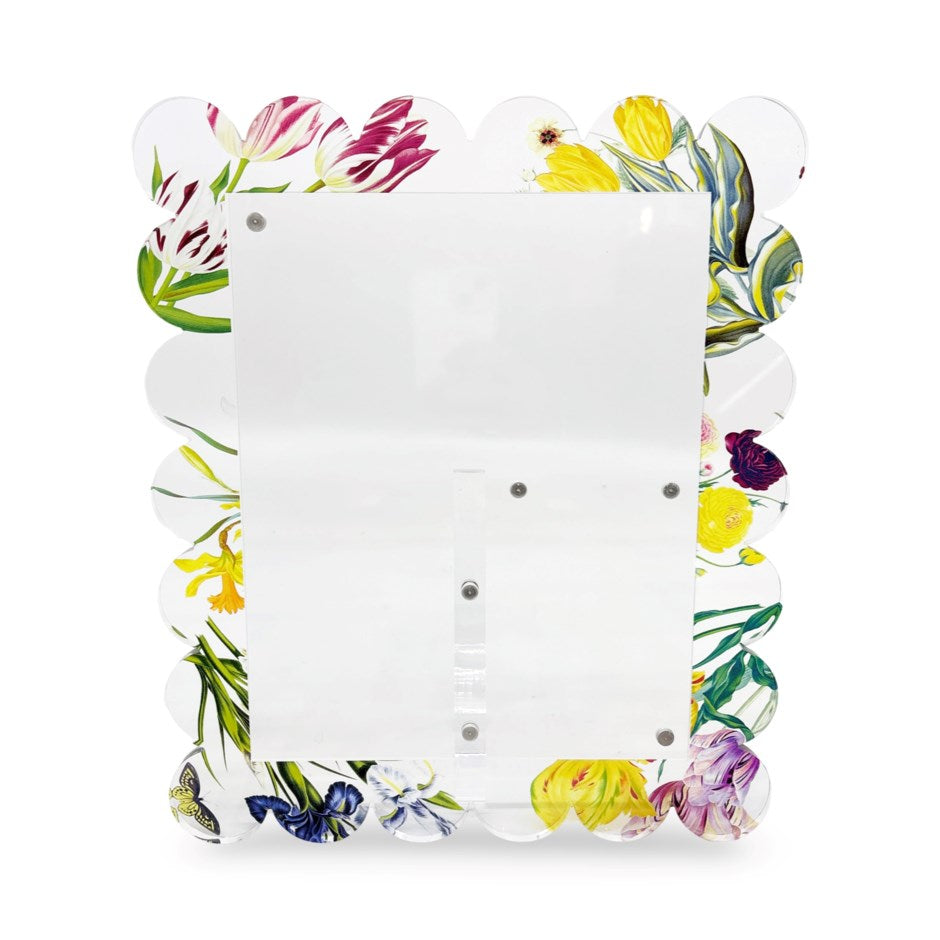 Flora Fauna White Acrylic Scallop Frame