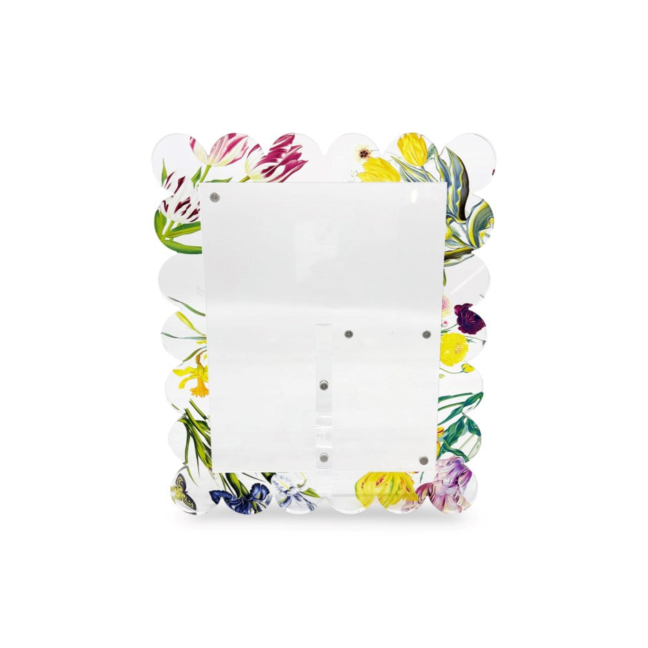 Flora Fauna White Acrylic Scallop Frame