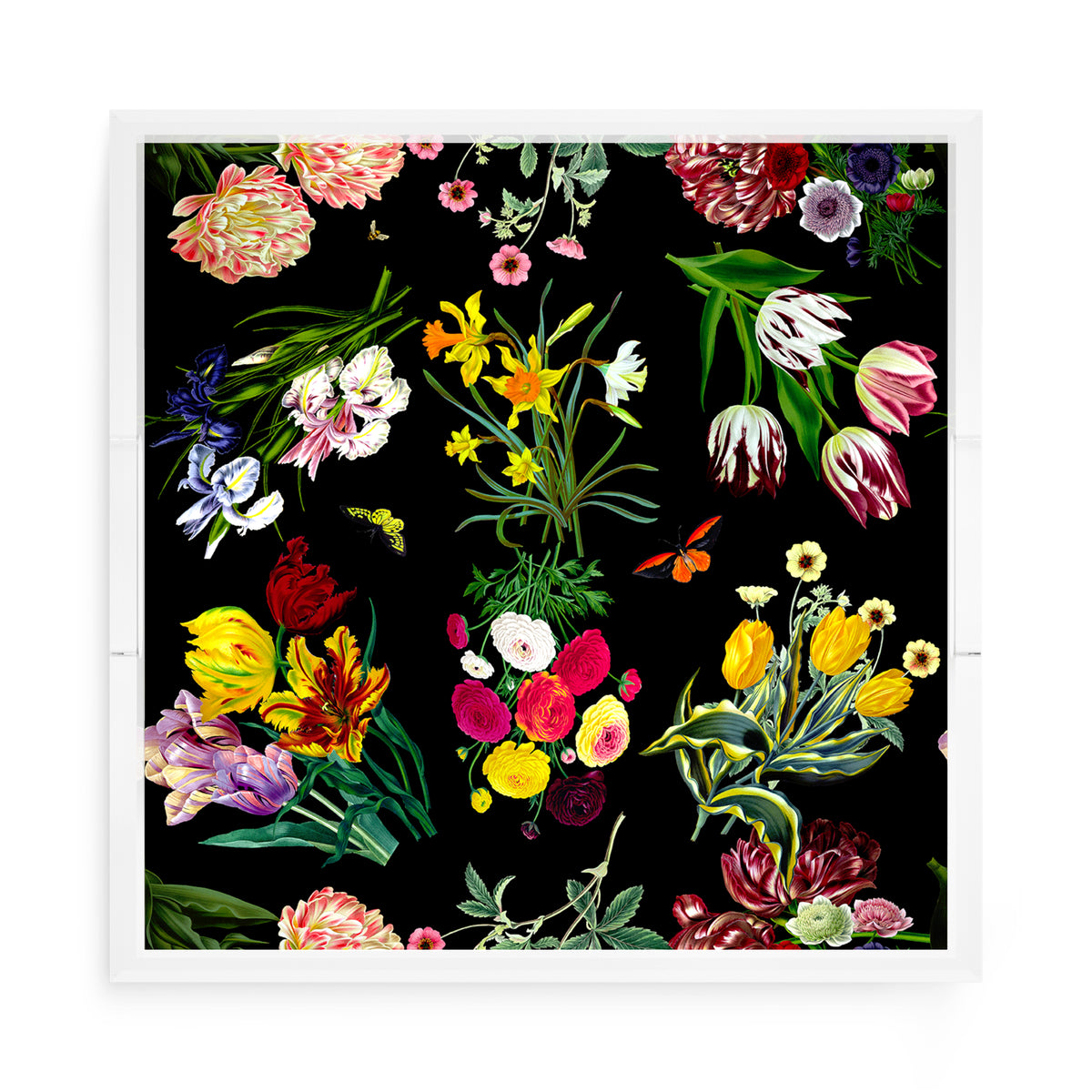 Flora Fauna Black Acrylic Decorative Tray, 15 x 15 in. by Nicolette Mayer 