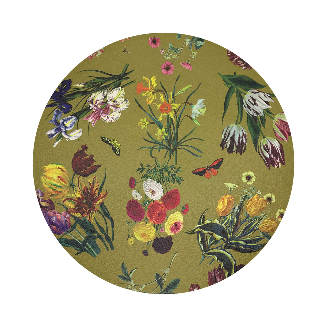 Flora Fauna Acid 16&quot; Round Pebble Placemat, Set Of 4 - nicolettemayer.com