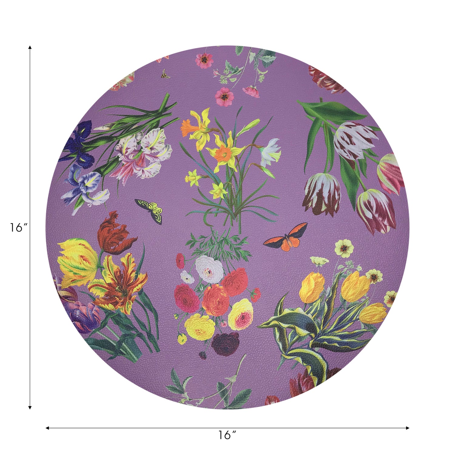 Flora Fauna Platzsets, rund, Kieselstein, Orchidee, 40,6 cm
