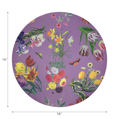 Flora Fauna Platzsets, rund, Kieselstein, Orchidee, 40,6 cm