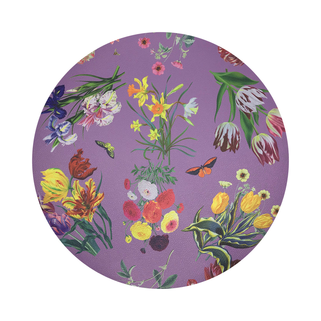 Flora Fauna Orchid 16&quot; Round Pebble Placemat, Set Of 4 - nicolettemayer.com