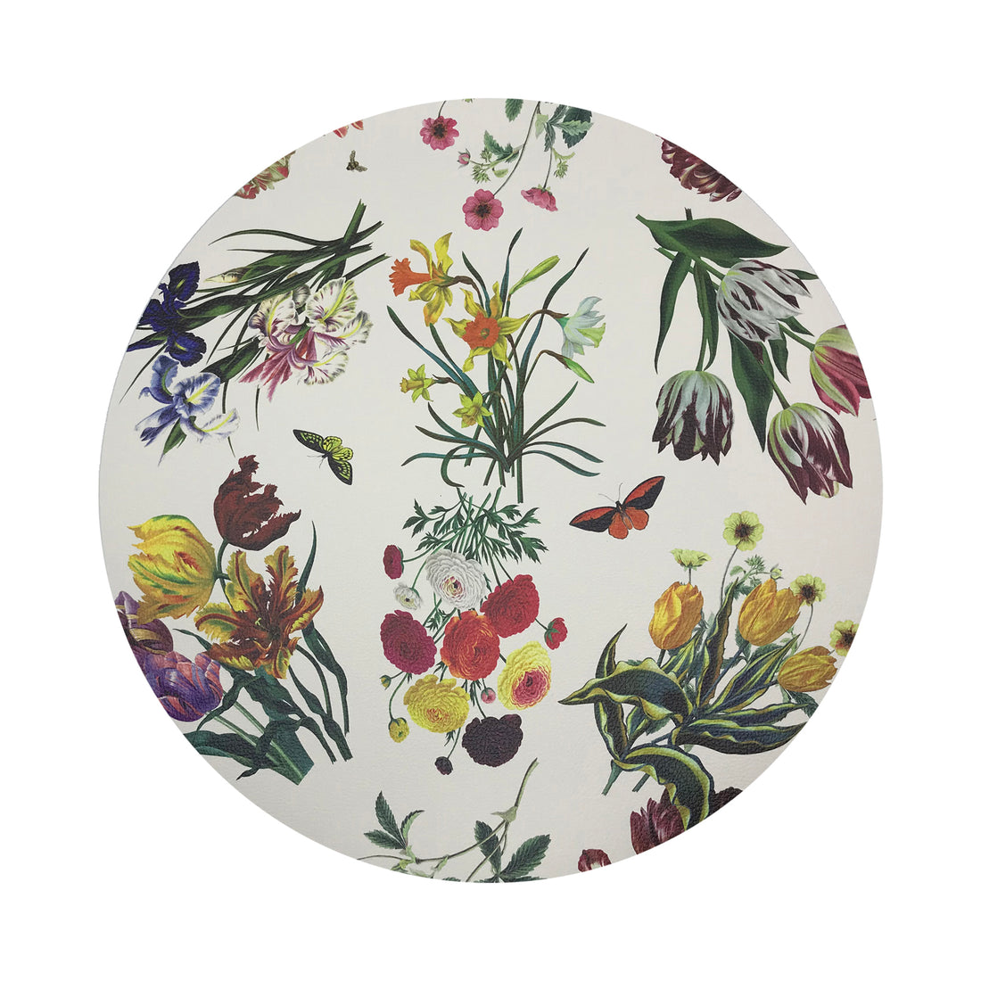 Flora Fauna White 16&quot; Round Pebble Placemat, Set Of 4 - nicolettemayer.com