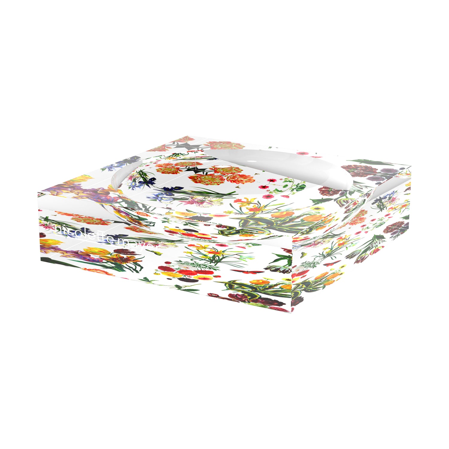 Flora Fauna White Acrylic Candy Catchall Dish - nicolettemayer.com