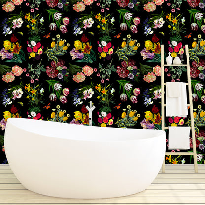 Flora &amp;amp; Fauna Schwarze Tapete 