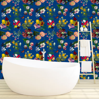 Flora &amp;amp; Fauna Blaue Tapete 