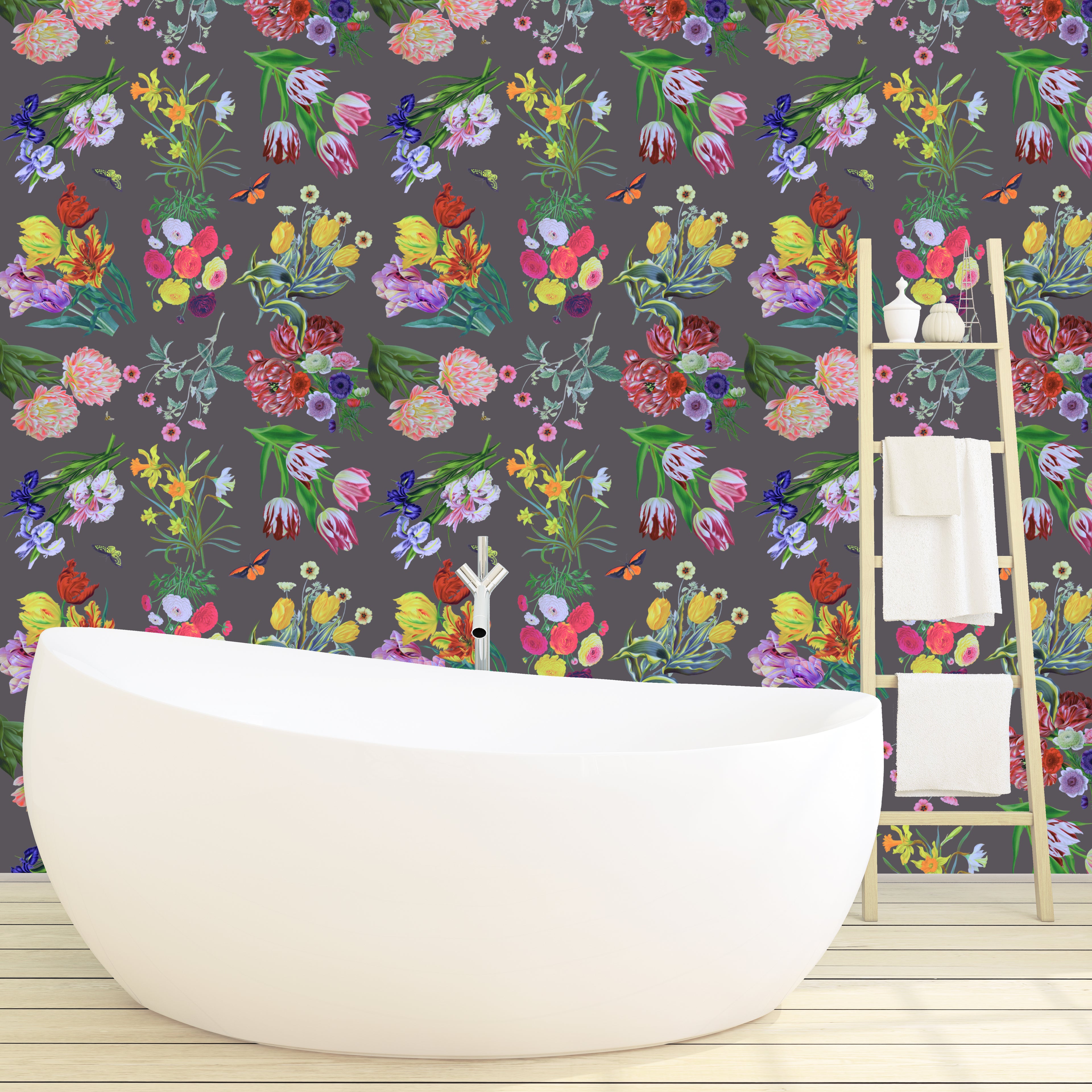 Flora &amp;amp; Fauna Graue Tapete 