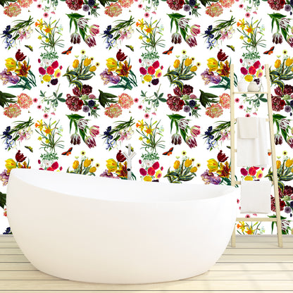 Flora &amp;amp; Fauna Weiße Tapete 