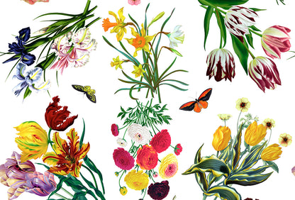 Flora Fauna White Paper Placemat Pad, One Set Of 24
