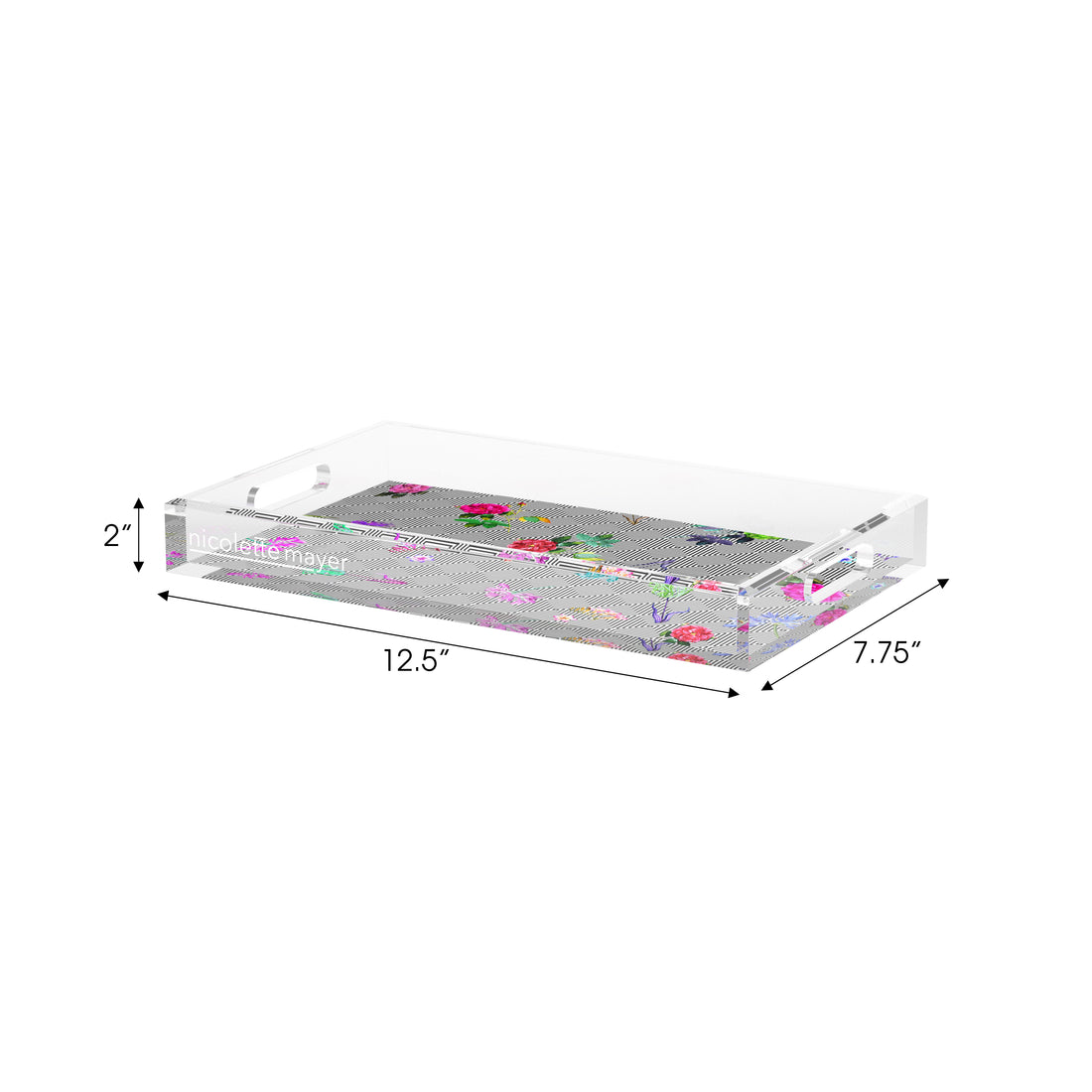 Florals at Their Feet Acrylic Decorative Tray, 12.5 x 7.75 in. by Nicolette Mayer 