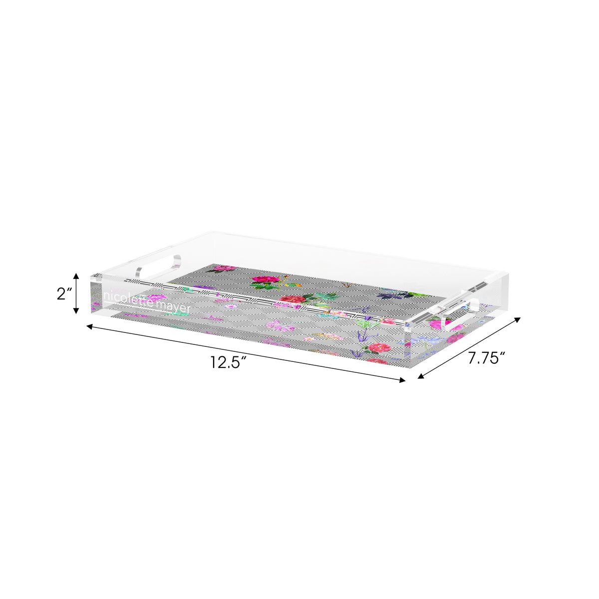 Florals at Their Feet Acrylic Decorative Tray, 12.5 x 7.75 in. by Nicolette Mayer 