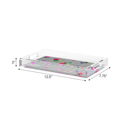 Florals at Their Feet Acrylic Decorative Tray, 12.5 x 7.75 in. by Nicolette Mayer 