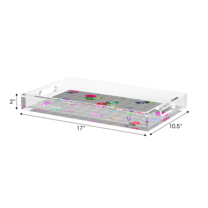 Florals at Their Feet Acrylic Decorative Tray, 12.5 x 7.75 in. by Nicolette Mayer 