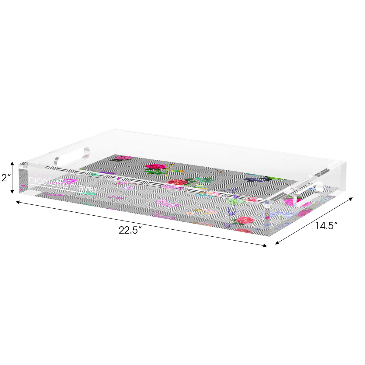 Florals at Their Feet Acrylic Decorative Tray, 12.5 x 7.75 in. by Nicolette Mayer 