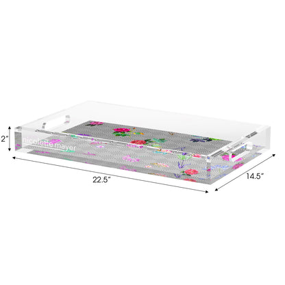 Florals at Their Feet Acrylic Decorative Tray, 12.5 x 7.75 in. by Nicolette Mayer 
