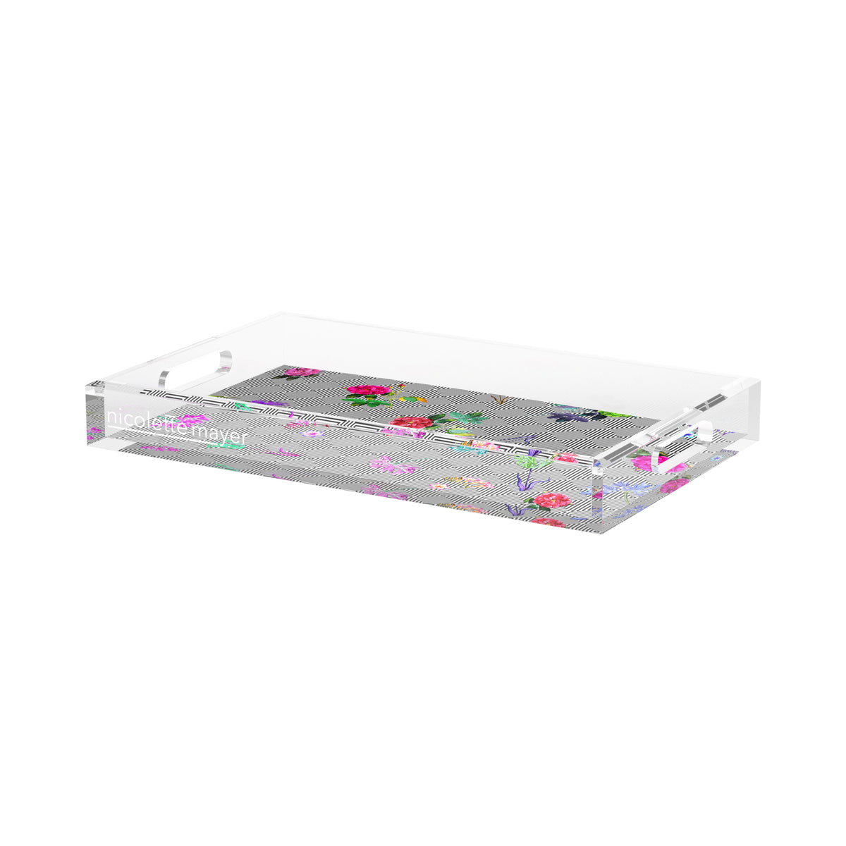 Florals at Their Feet Acrylic Decorative Tray, 12.5 x 7.75 in. by Nicolette Mayer 