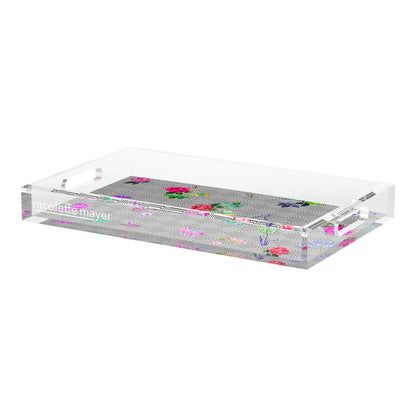 Florals at Their Feet Acrylic Decorative Tray, 12.5 x 7.75 in. by Nicolette Mayer 