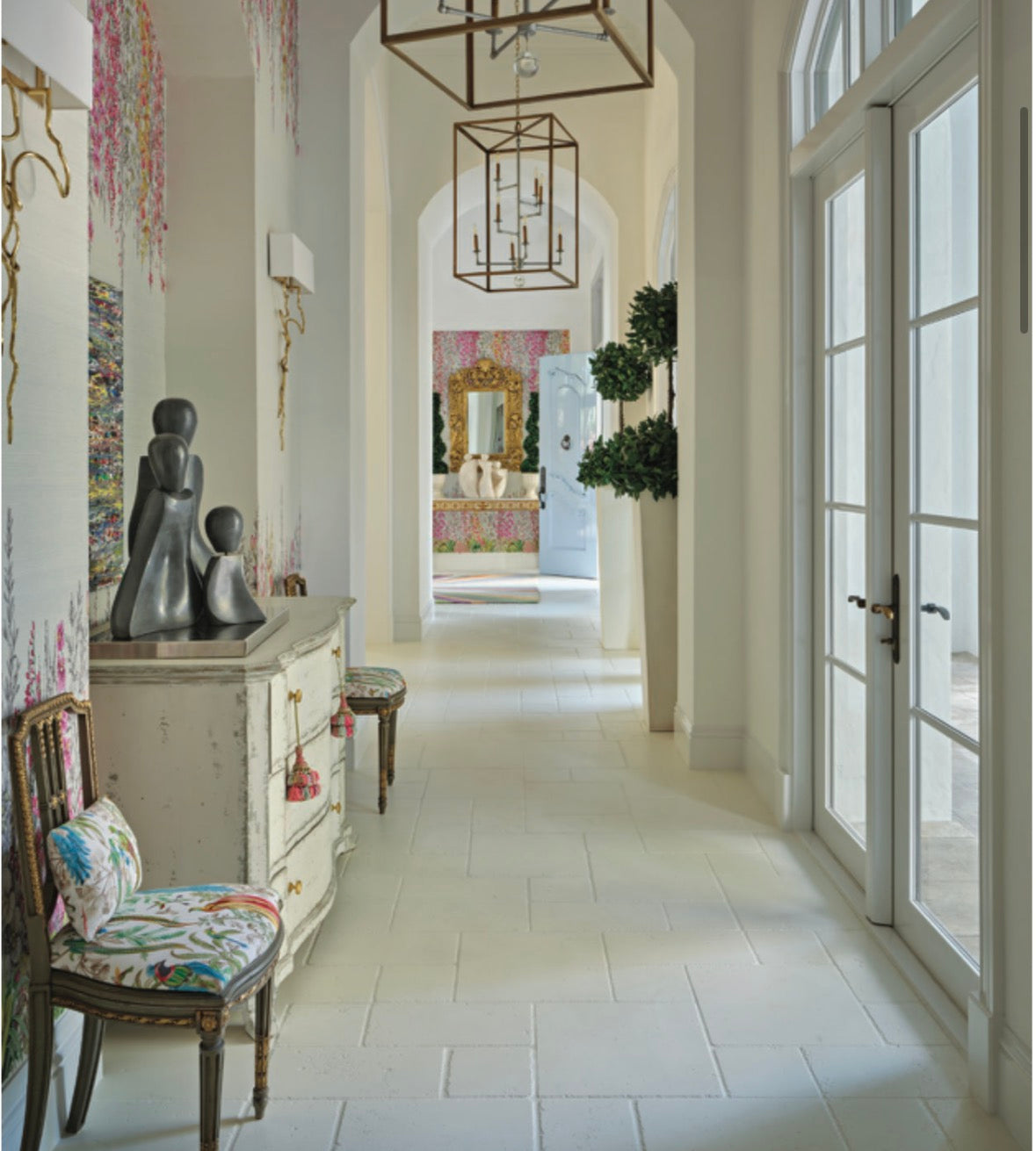 Orchid Garden Grasscloth Mural Panel - nicolettemayer.com