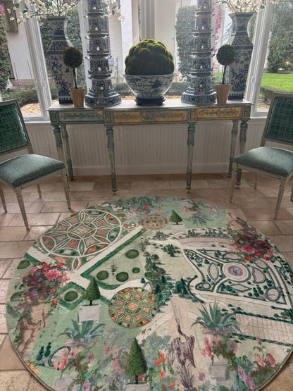 Chateau Garden Plan Round Washable Rug - nicolettemayer.com