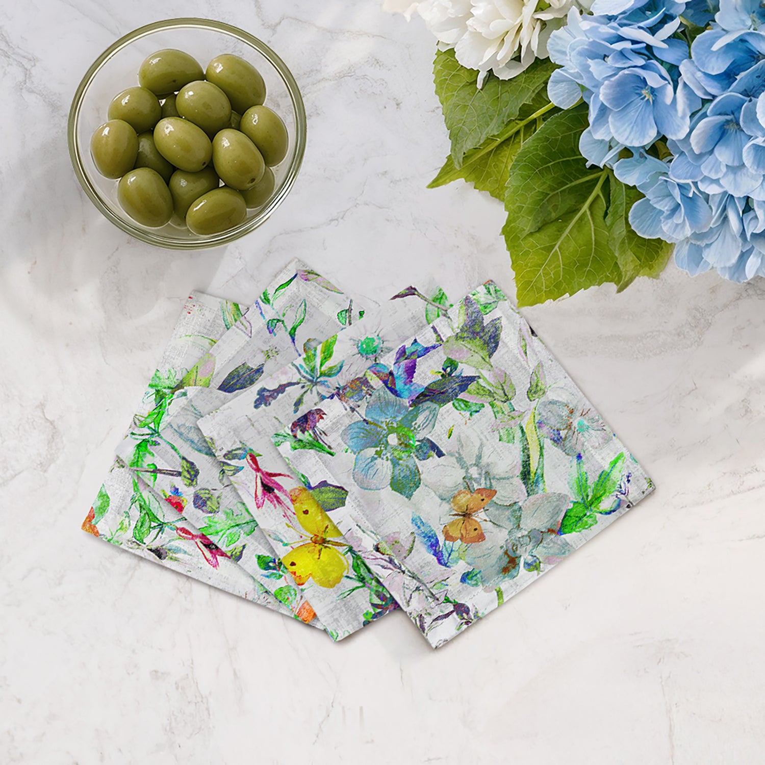 GARDEN FANTASIA 6X6 Cotton Sateen Cocktail Napkins, SET OF 4 - nicolettemayer.com