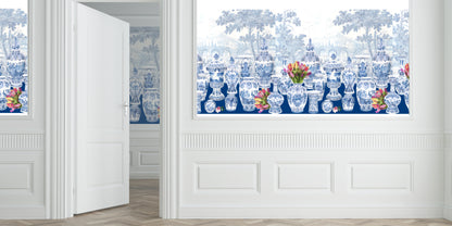 Garniture Scenic Tulips Blue Non Woven Mural, Left Panel