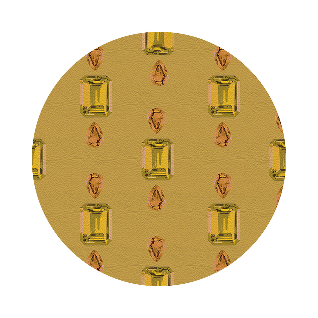 Gem Citrines And Sapphires Gold 16" Round Pebble Placemats, Set of 4 - nicolettemayer.com