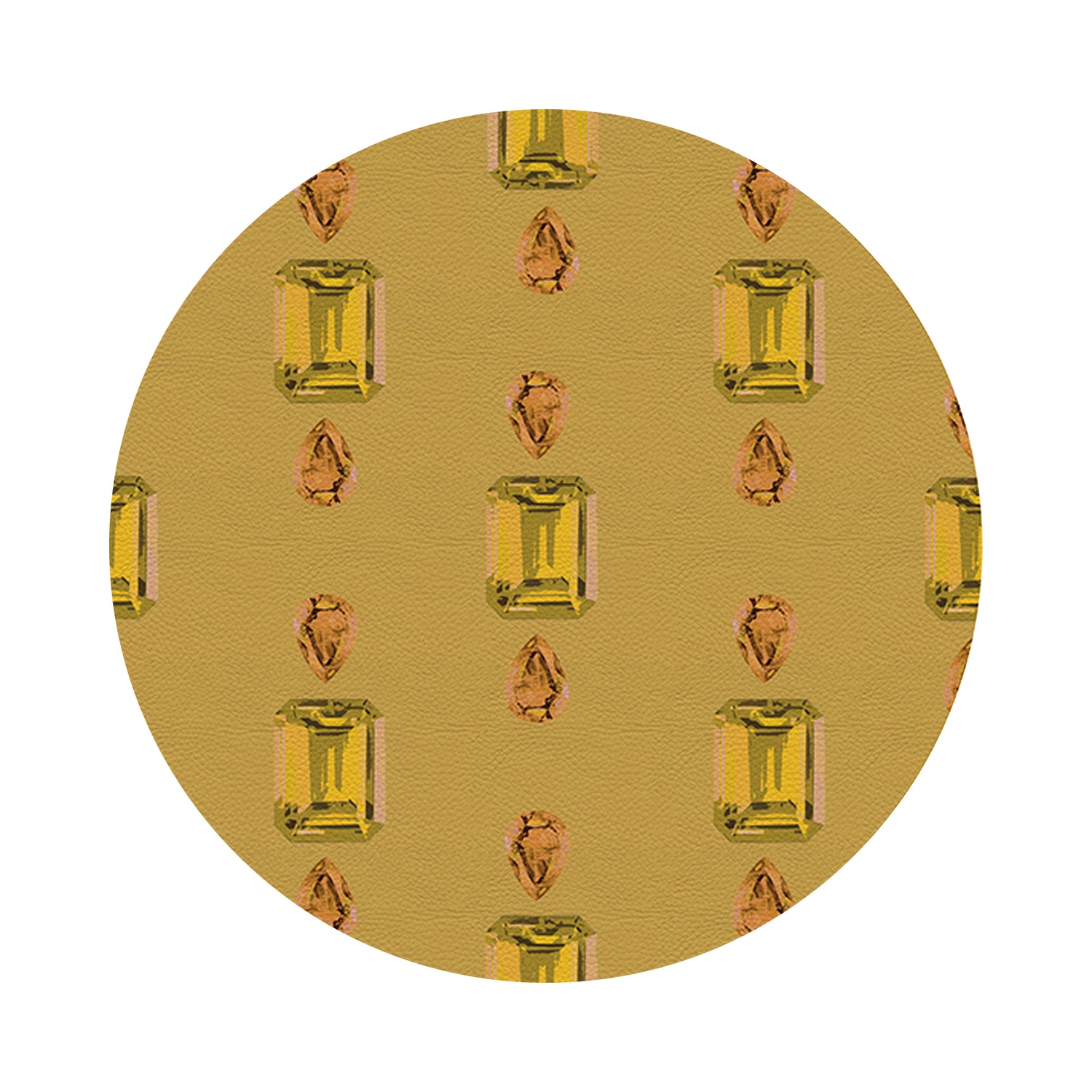 Gem Citrines And Sapphires Gold 16&quot; Round Pebble Placemats, Set of 4 - nicolettemayer.com
