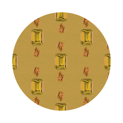Gem Citrines And Sapphires Gold 16&quot; Round Pebble Placemats, Set of 4 - nicolettemayer.com
