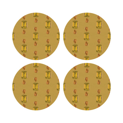 Gem Citrines And Sapphires Gold 16&quot; Round Pebble Placemats, Set of 4 - nicolettemayer.com
