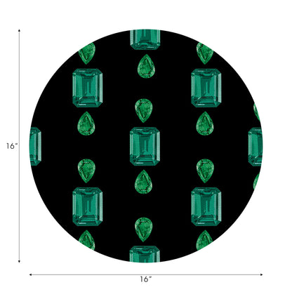 Gem Emeralds Tischset, rund, Kieselsteine, Schwarz, 40,6 cm, 4er-Set
